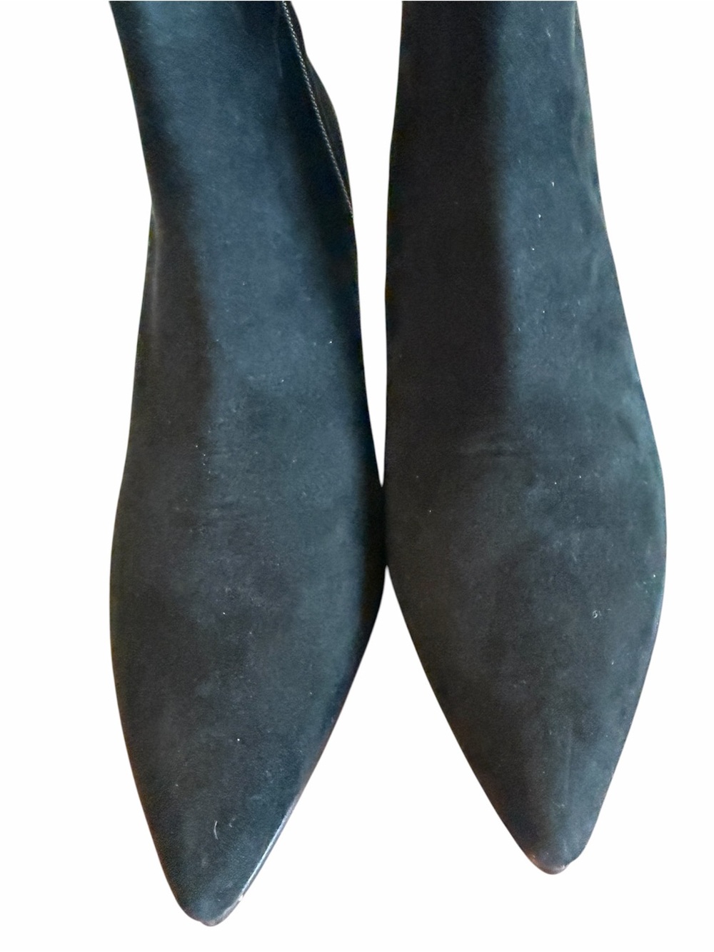 Women’s Black Suede Pointed-Toe Ankle Booties - Picture 2 of 9